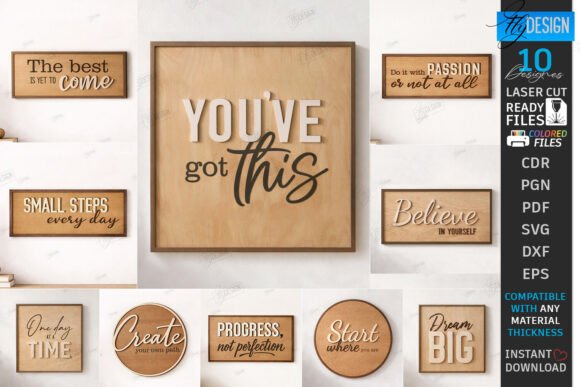 Create Inspiring Wall Art with the Motivational Wall Signs Laser Cut Bundle