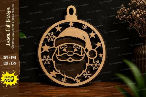 Creating Holiday Magic with Santa Ornament SVG Laser Cut Design