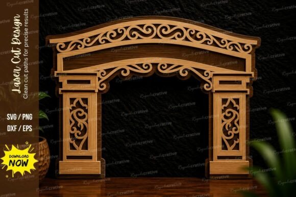 Decorative Pillar Frame Laser Cut SVG for Creative Projects