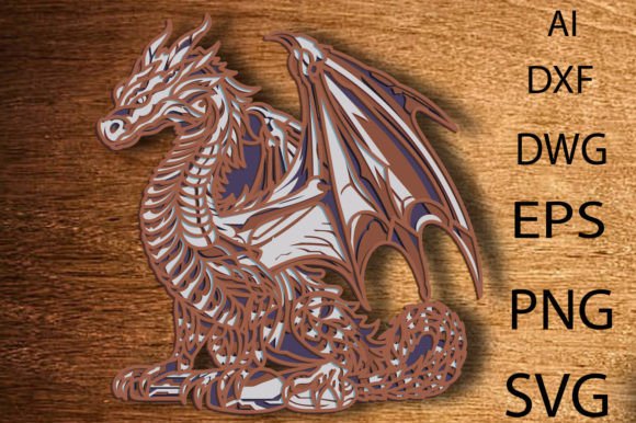 Dragon Multilayer Svg 3D Dragon Mandala