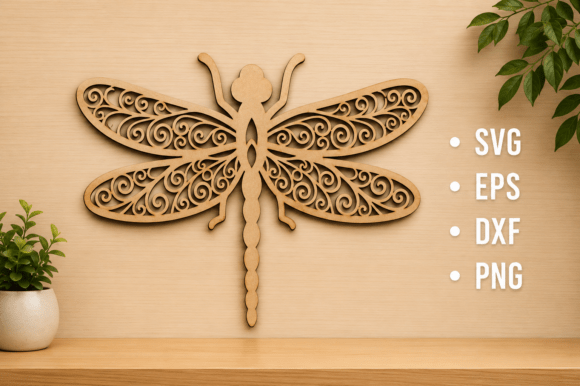 Dragonfly Wall Decor Laser Cut SVG: Elegant and Versatile Design
