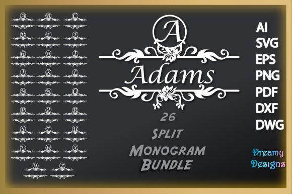 Floral A-Z Split Monogram Bundle SVG: A Versatile Design Tool for Creative Projects