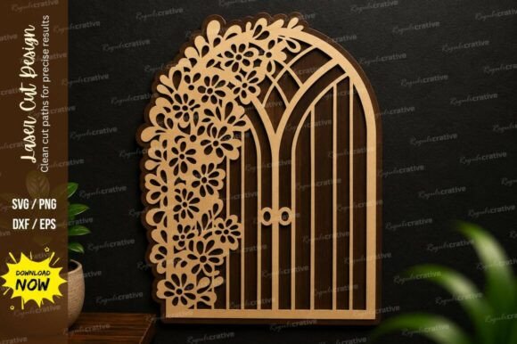 Floral Garden Gate Laser Cut SVG Design: A Must-Have for Creative Projects