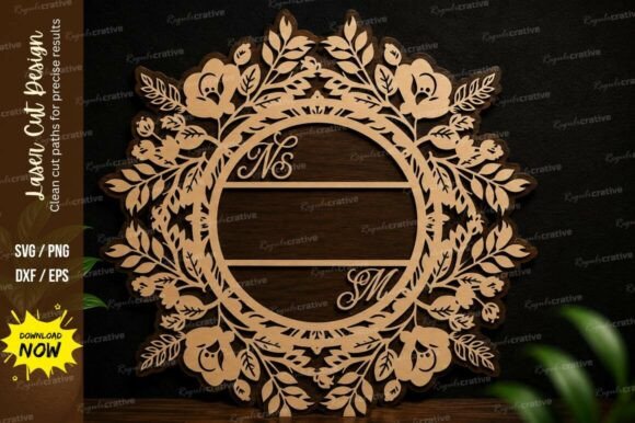 Floral Monogram Frame Laser Cut SVG: A Versatile Design for Creative Projects