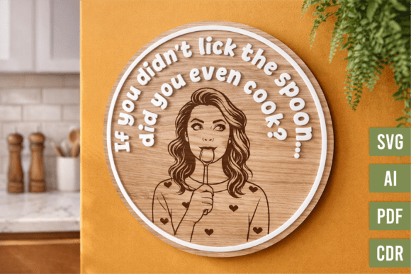 Funny Kitchen Round Sign SVG Wall Art for a Personalized Touch