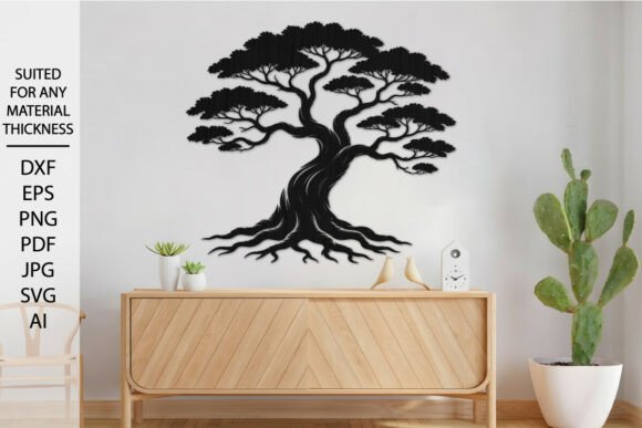 Laser Cut Elegant Bonsai Tree Wall Art: A Touch of Serenity for Your Space