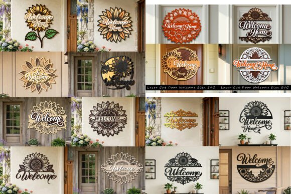 Laser Cut Sunflower Welcome Sign Bundle: A Versatile Design for Creative Projects