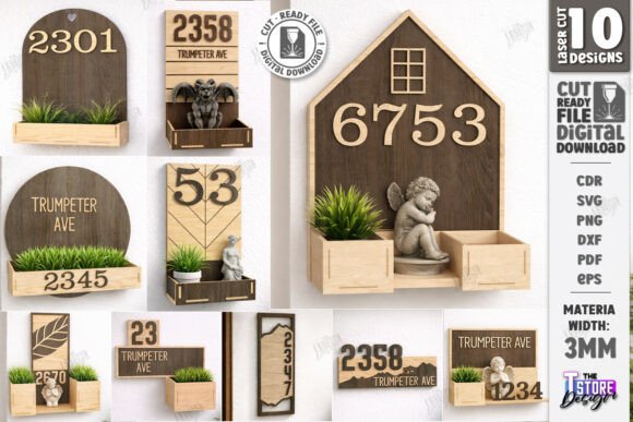 Modern House Number Signs Laser Cut Set: A Stylish and Functional Home Address Solution