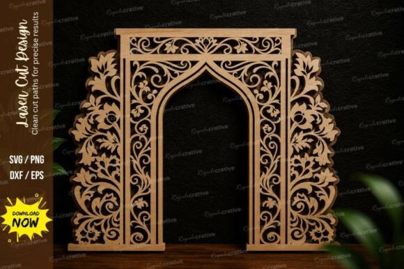 Ornamental Arch Frame Laser Cut SVG – A Premium Design Asset