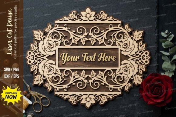 Ornate Floral Frame Laser Cut SVG for Creative Projects