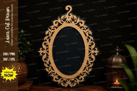 Oval Floral Border Laser Cut SVG Design: A Versatile Tool for Creative Projects