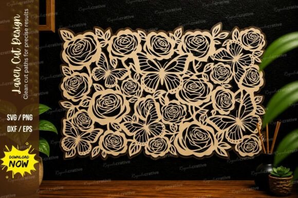 Rose Floral Laser Cut Wall Art: A Beautiful and Practical Addition to Your Creative Projects