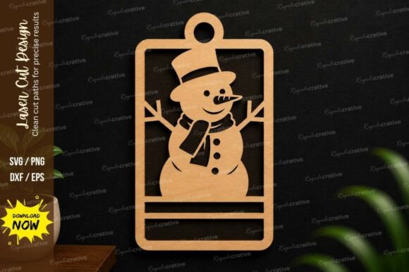Snowman Gift Tag Laser Cut SVG File: A Versatile Resource for Creative DIY Projects