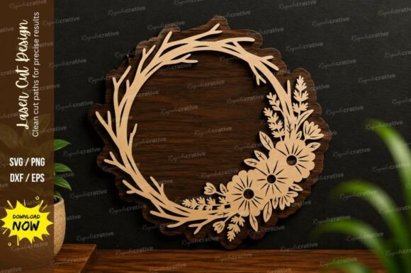 Unlocking Creativity with the Floral Twig Wreath Laser Cut SVG Design