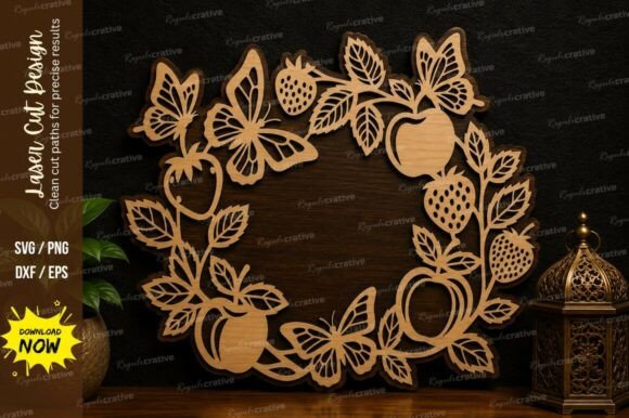Unlocking Creativity with the Fruit Floral Wreath Laser Cut SVG Design