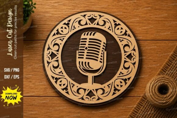 Vintage Microphone Mandala SVG Podcast: A Versatile Design Tool for Creative Projects